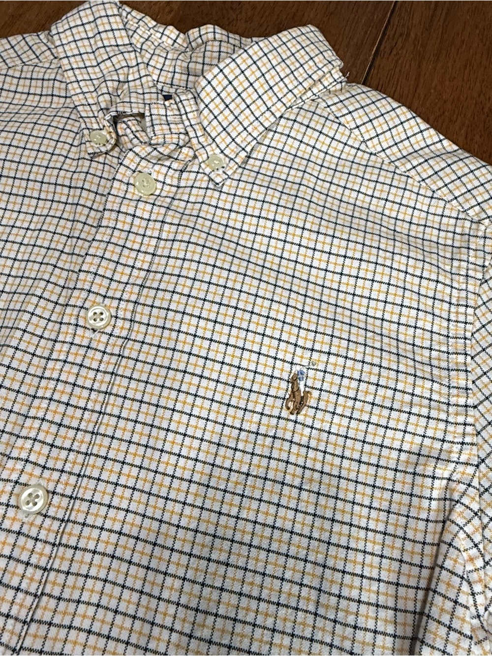 Ralph Lauren Boys M 10-12 Plaid Button Down Shirt Long Sleeve Pony Logo Cotton